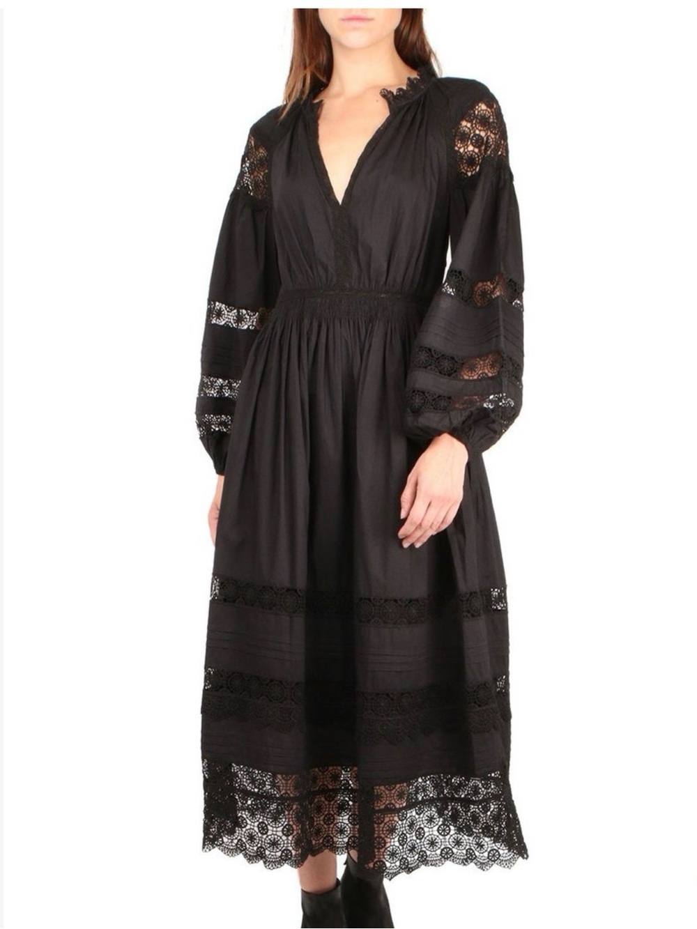 *NWOT* ULLA JOHNSON OPHELIA COTTON
POPLIN DRESS in black, size 8